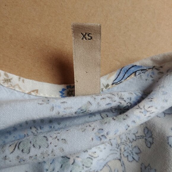 4/$20 Soya Concept Denmark blue cream patchwork look soft blouse top XS - Picture 9 of 14